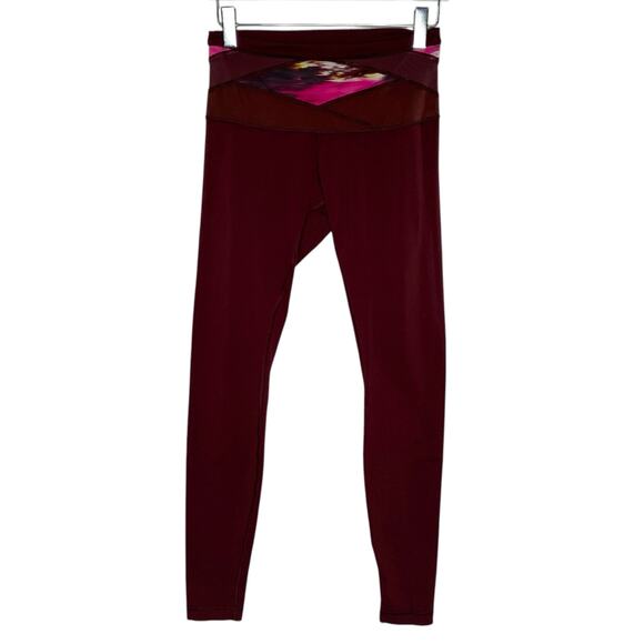 Lululemon 10 Wunder Under Pant Leggings Full Luon Maroon High Rise - Picture 1 of 9